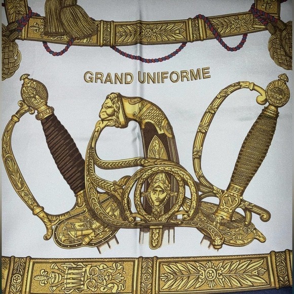 HERMÈS “Grand Uniforme” 100% Silk Scarf - Picture 8 of 10